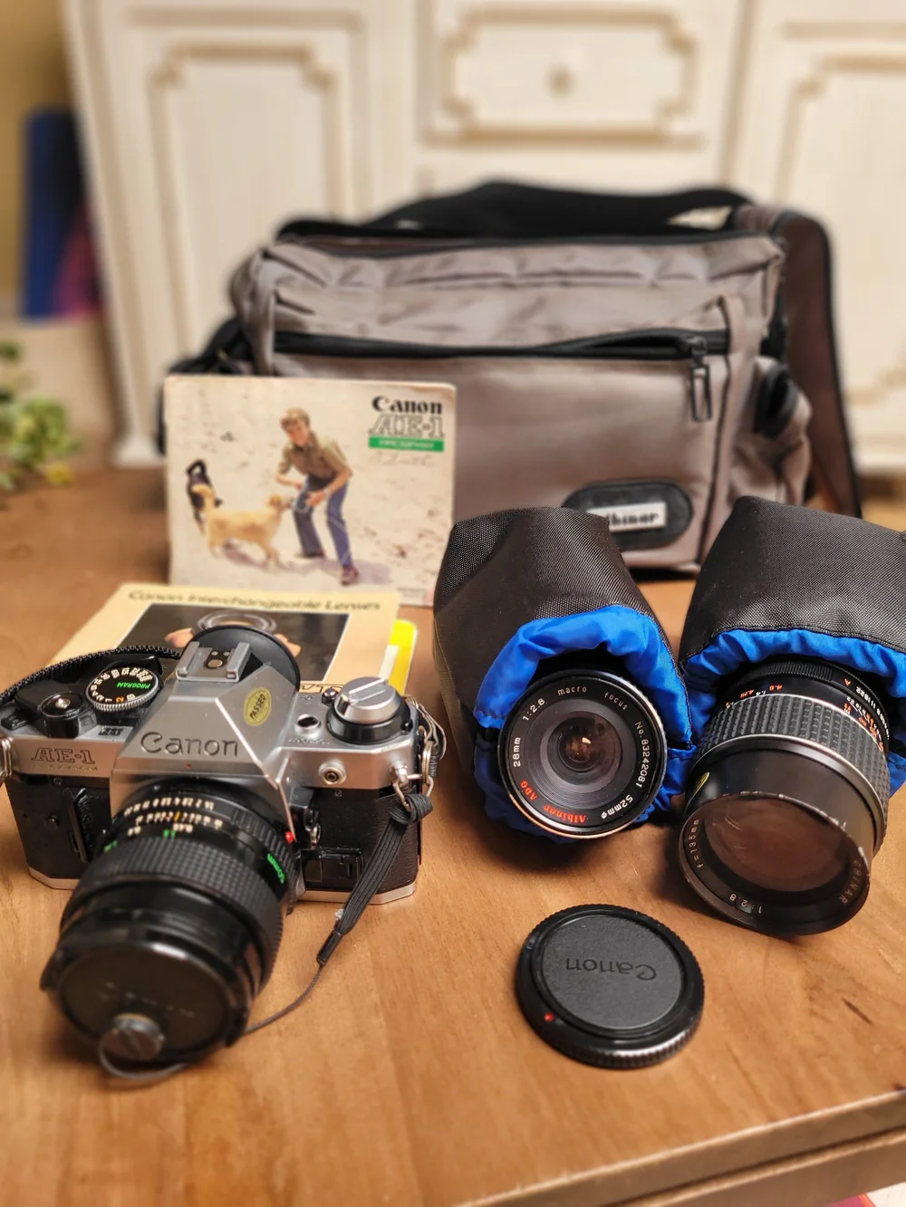 Canon AE-1 50mm f/1.4 Film Camera in Silver and Black With Accesories